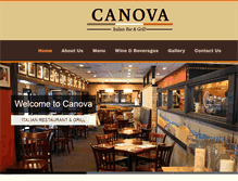 Tablet Screenshot of canovaitaliangrill.com